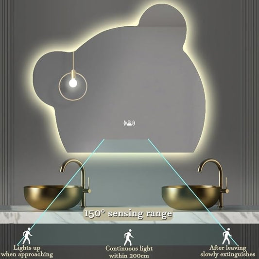 LTSRLL LED Vanity Mirror Cute Bear Decorative Mirror - Image 2