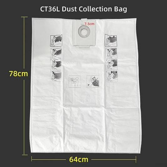 500438 Filter Bag for SC FIS-CT SYS/5 26L and 36L Vacuum Cleaners, for CT36/26 - Image 2