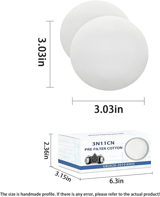 Respirator Cartridges’ 40PCS Spare Dust Pads, Respirator Mask's Filter Cotton - Image 2