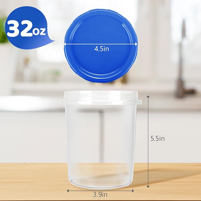 Food Storage Containers with Twist Top Lids, Ultra Thick Airtight Plastic - Image 7