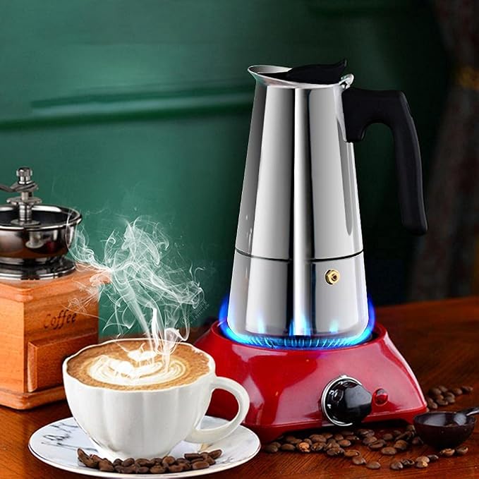ZJchao Eagle Beak Design Moka Pot Portable Stainless Steel Coffee Maker Pot - Image 9