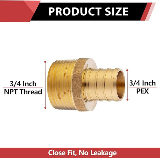 50-Pack EFIELD 3/4-inch Pex Crimp Fittings, 3/4 Inch x 3/4 Inch NPT Male NPT - Image 2