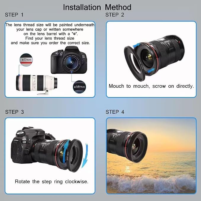 YAMAFOO 40.5mm to 52mm Step-Up Ring/Step Down Rings Filter Adapter - Image 7