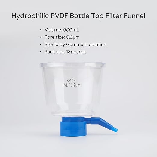 Pack of 18 Diposable Bottle Top Filter 500mL 0.2μm PVDF Hydrophilic Membrane - Image 2