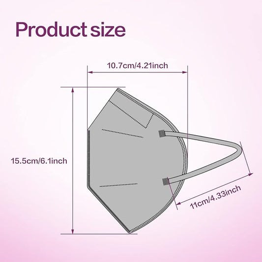 Miuphro KN95 Face Mask, 5-Layer Design Cup Dust Safety KN95 Masks 25 Pack - Image 2