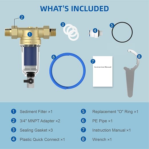 90 Micron Disc Spin Down Sediment Filter, Reusable & Anti-Clog Whole House - Image 7