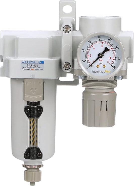 PneumaticPlus SAU420-N04G-MEP Compressed Air Filter Regulator Combo 1/2" NPT - Image 2