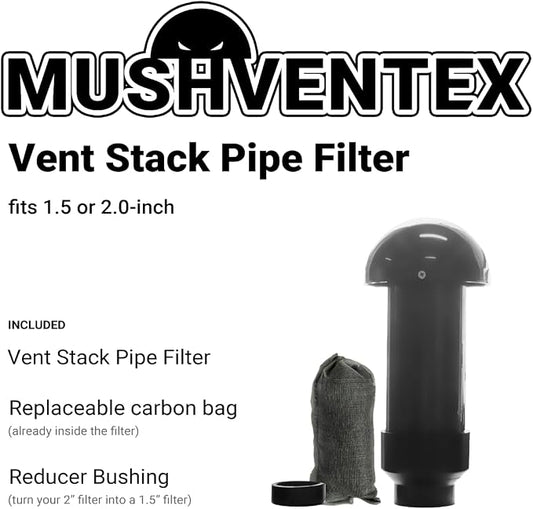 Vent Stack Pipe Filter with Mushroom Cap | Eliminates Outdoor Odors | Fits - Image 2