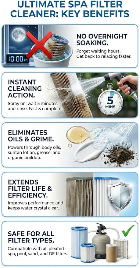Black Diamond Stoneworks Ultimate Spa Filter Cleaner Fast-Acting Spray. Works - Image 2