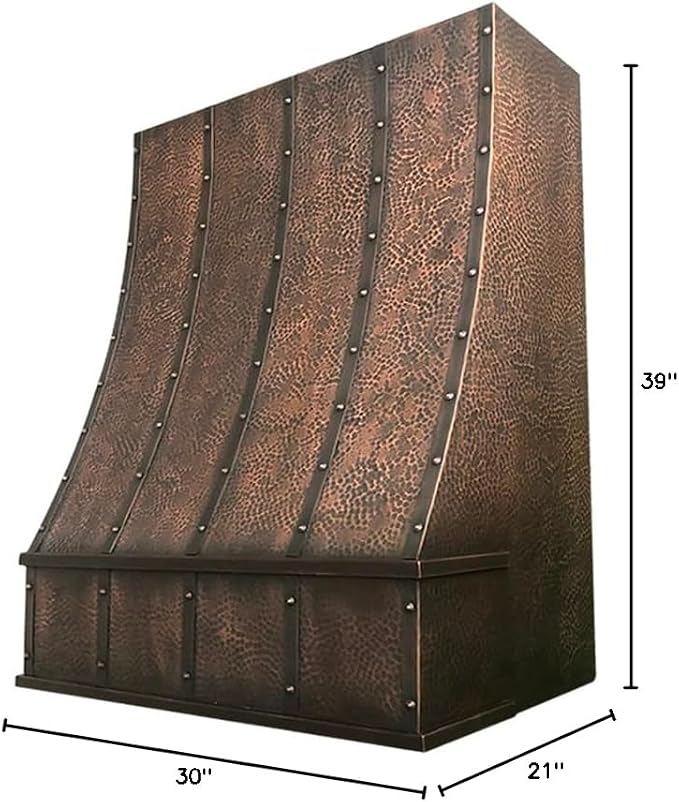 CT Copper Tailor Sloped Copper Vent Hood Wall Mount, 610 CFM Exhaust Fan - Image 9