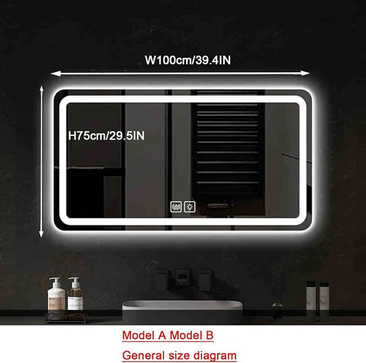 Bathroom Mirror with LED Lights,Illuminated Led Bathroom Mirror with Demister - Image 2