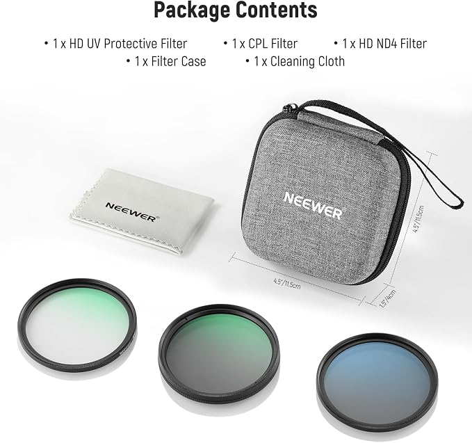NEEWER 72mm UV/CPL/ND Lens Filter Kit - Image 8
