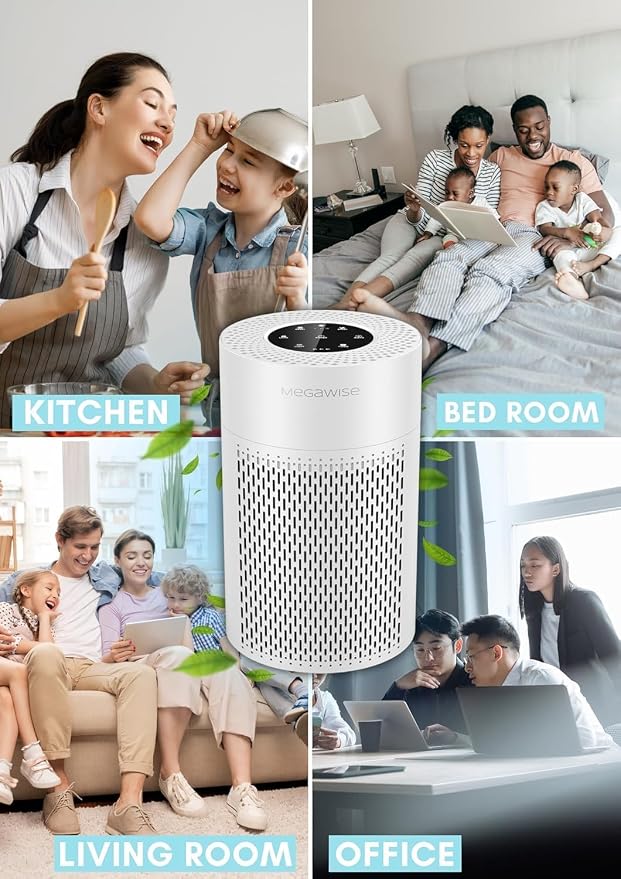 MEGAWISE Air Purifier for Home and Pets Hair, Smokers in Bedroom, Large Room - Image 7