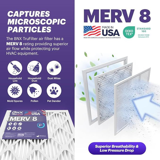 BNX TruFilter 16x20x4 MERV 8 Air Filter - Image 2