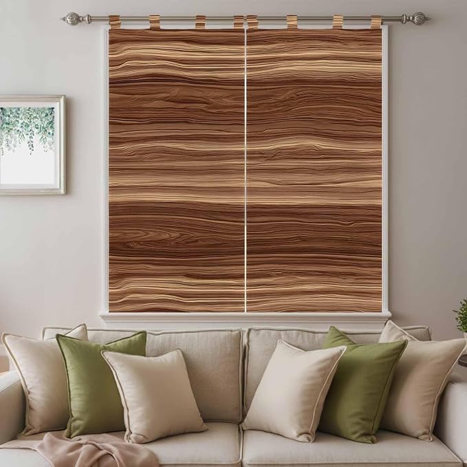 Brown Western Living Room Curtains 84 Inch Length, Window Curtains Tab Top - Image 9