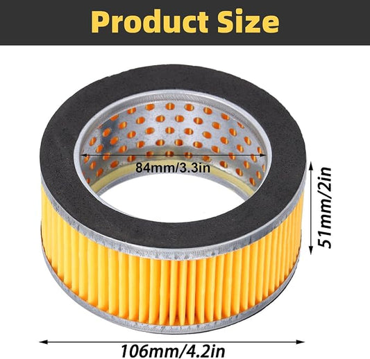 Eujgoov 5Pcs Air Compressor Intake Paper Filter Elements, 4.2x3x2in Piston Type - Image 2