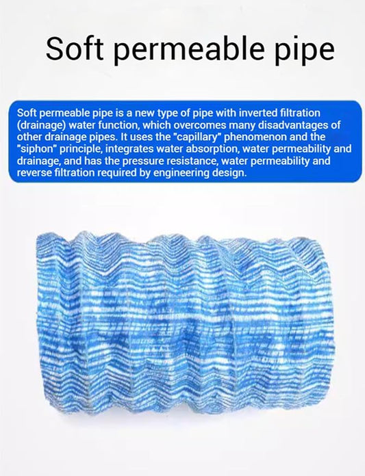 French Drain Pipe 3in Dia, 35m Perforated Fabric Drainage Solution - Image 2