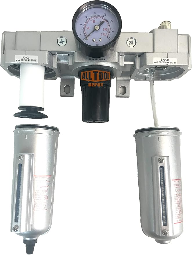 1/2" NPT HEAVY DUTY Compressed Air In Line Filter Regulator Lubricator Oiler - Image 6