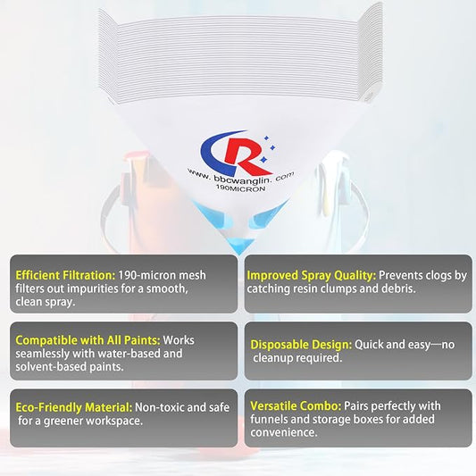 250 Pack of Paint Strainers, Paint Filter Strainer Paper Cone - Image 2