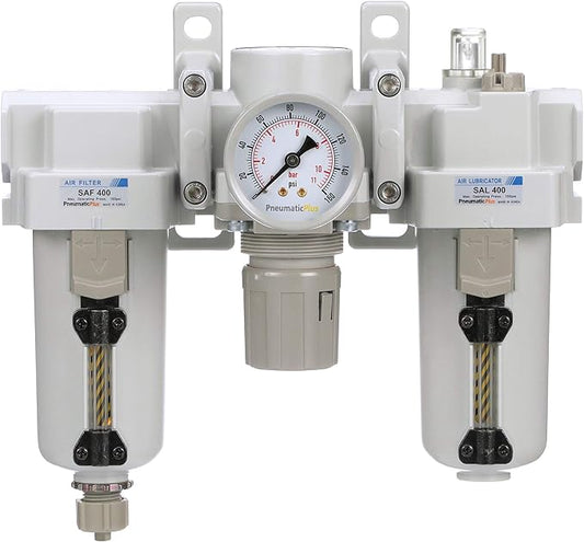 PneumaticPlus SAU400-N06G-MEP Compressed Air Filter Regulator Lubricator Combo - Image 2