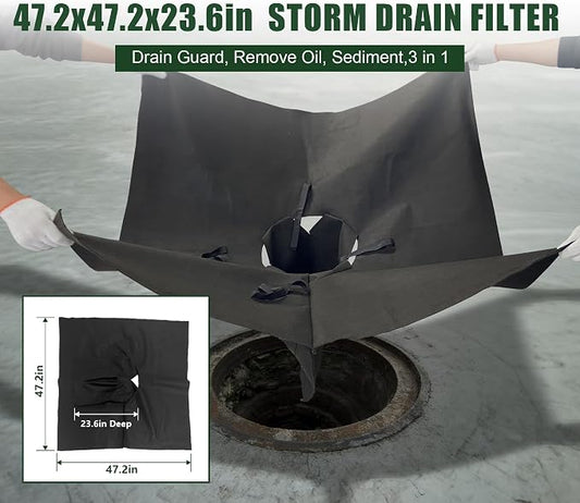 5 Pack PET Storm Drain Filter-47.2x47.2x23.6in Oil & Sediment Guard - Image 2