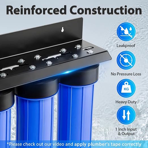 iSpring WGB32B-PB+AHPF12MNPT16X2 3-Stage Whole House Water Filter System - Image 2