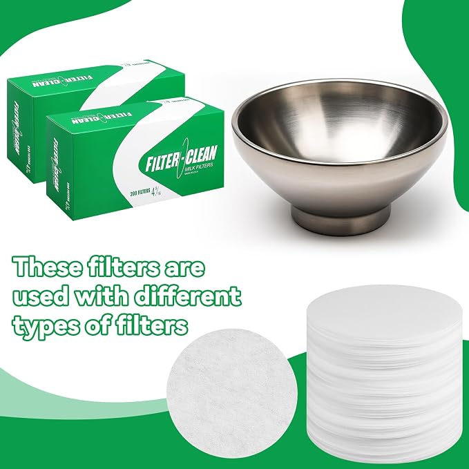 600 Pack Milk Filter Discs Quick Flow Non-gauze Small 4-9/16" Od Replacement - Image 6