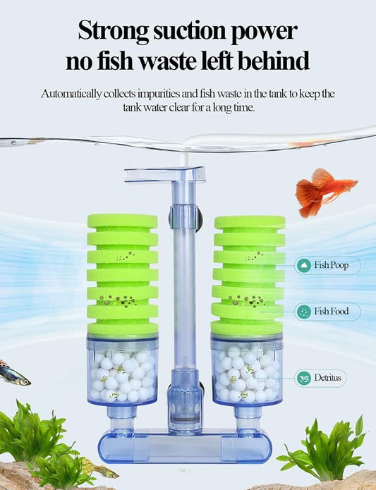 UPETTOOLS Aquarium Biochemical Sponge Filter(M), Ultra Quite Aquarium Air Pump - Image 2