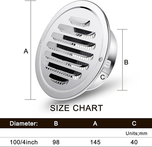 Zonon 18 Pcs Stainless Steel Soffit Vents 4 Inch Round Dryer Vent Cover - Image 2