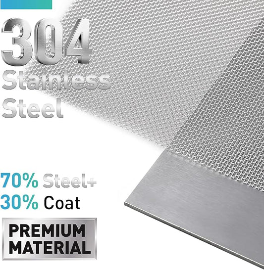 304 Stainless Steel Mesh Window Screen Roll, 35IN x 98.43FT Silver Metal Window - Image 2