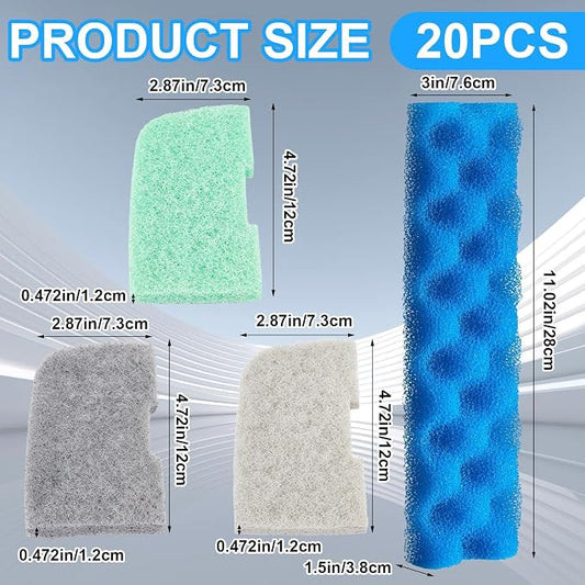 20 Pcs Aquarium Filters Replacement Filter Media Kits Compatible - Image 2
