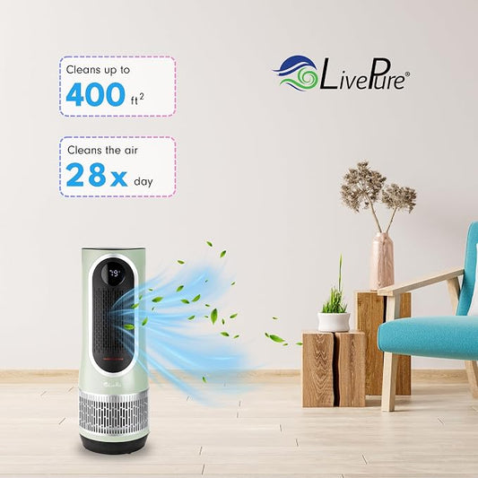 LivePure 3-in-1 LP500 Clean Heat Air Purifier & Electric Heater – Oscillating - Image 2