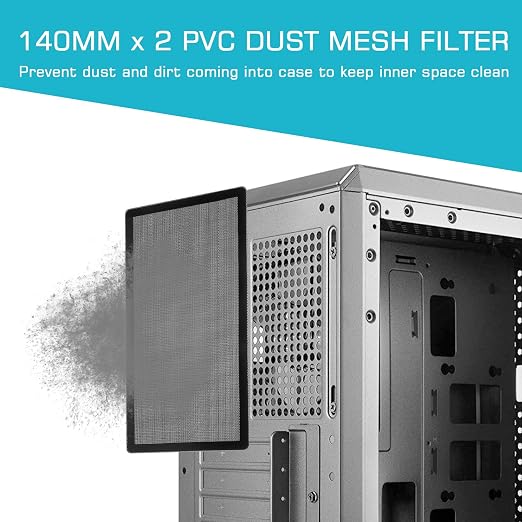 287mm 140mm x 2 PC Fan Dust Mesh Filter 11.3inch x 5.79inch PVC Computer PC - Image 6
