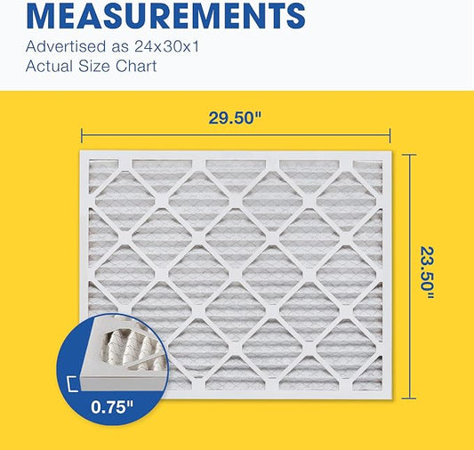 Aerostar 24x30x1 MERV 8 Pleated Air Filter, AC Furnace Air Filter, 6 Pack - Image 2
