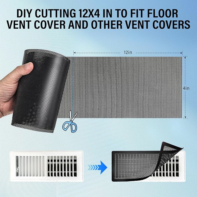 39x4 inch Customizable DIY Floor Vent Covers, Magnetic PVC Vent Mesh - Image 8
