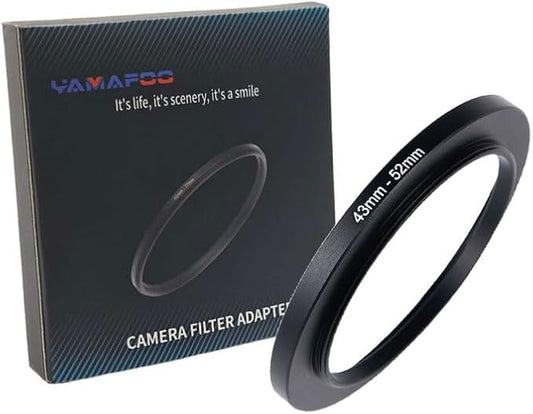 YAMAFOO 43mm to 52mm Step-Up Ring/Step Down Rings Filter Adapter by YAMAFOO
