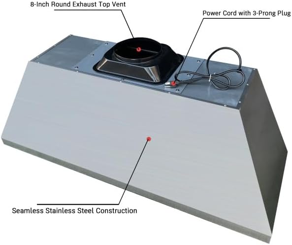 CT Copper Tailor Sloped Copper Vent Hood Island Mount, 1260 CFM Exhaust Fan - Image 8