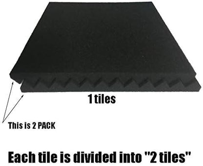 96 Pack Blue/black Absorb the echo Acoustic Foam Panel Wedge Studio - Image 4