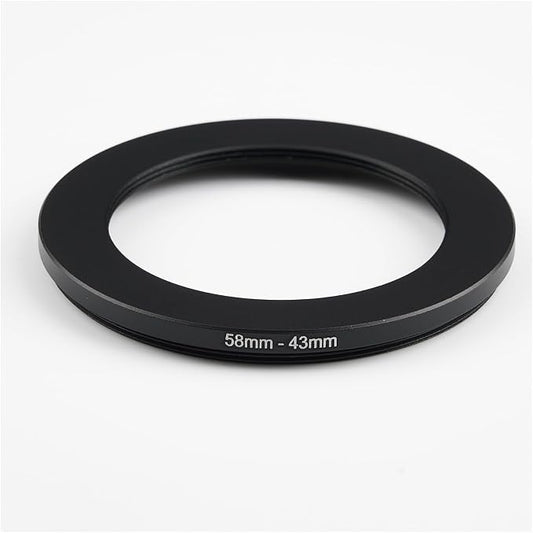 58mm to 43mm Step-Down Ring Filter Adapter, Metal Ring Step-Down Rings Adapter - Image 2