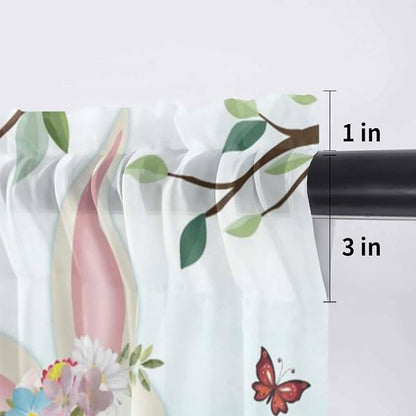 Easter Sheer Valances for Windows 42"x12", Light Filtering Kitchen Curtains - Image 7