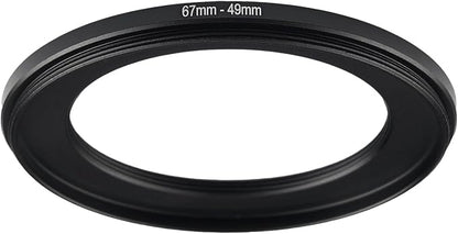67mm to 49mm Step-up Adapter Rings Filter Adapter Black Metal Step Down Filter by Unknown