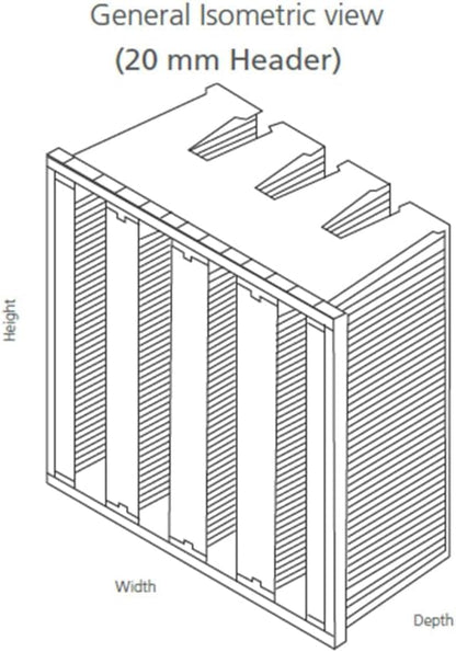 Synthetic Mini Pleat Rigid V-Bank Air Filter 24x24x12 – MERV 15 ASHRAE 52.2 - Image 6