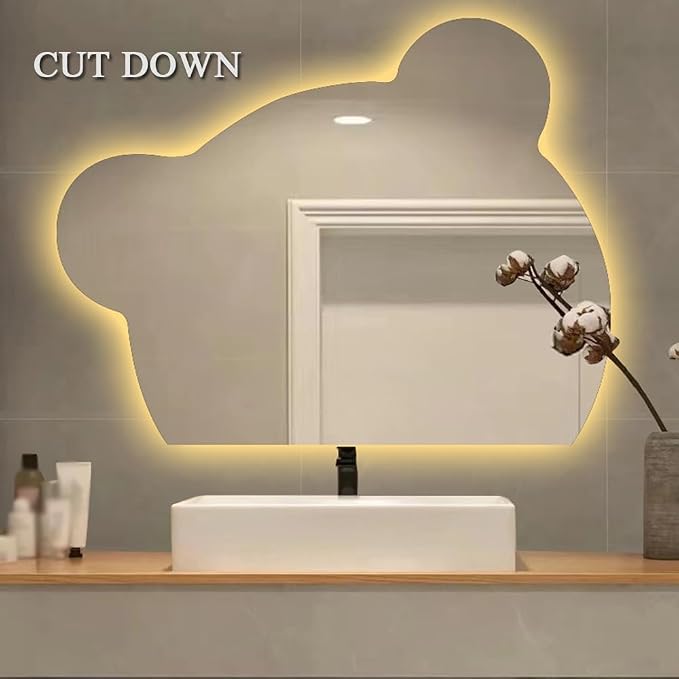 LTSRLL LED Vanity Mirror Cute Bear Decorative Mirror - Image 5