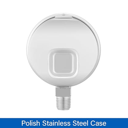 MEASUREMAN Pressure Gauge 1/4 NPT, 0-100psi/kPa Fully Stainless Steel Hydraulic - Image 2