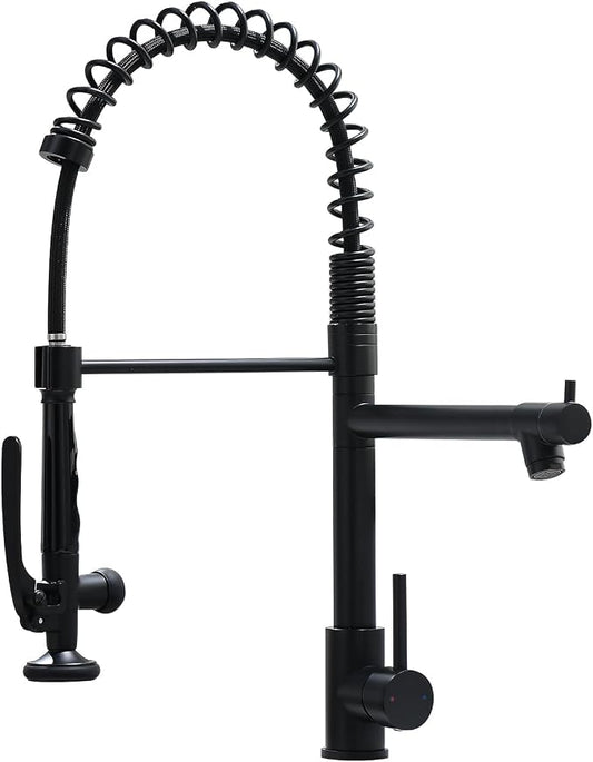 Fapully Black Kitchen Faucet, Commercial Pull Down Kitchen Sink Faucet by Fapully