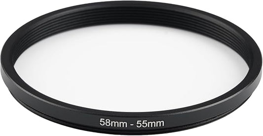 58mm to 55mm Step-Down Ring Filter Adapter, Metal Ring Step-Down Rings Adapter - Image 2