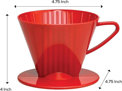 Fino Pour-Over Coffee Brewing Filter Cone, Number 2-Size, Brews 2 to 6-Cups - Image 3