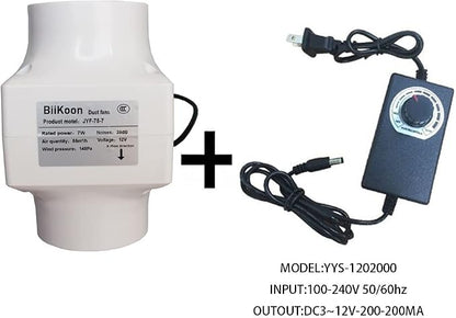 Inline Duct Fan 3 Inch Ventilation Exhaust Booster Variable Powerful 32 Cfm - Image 6