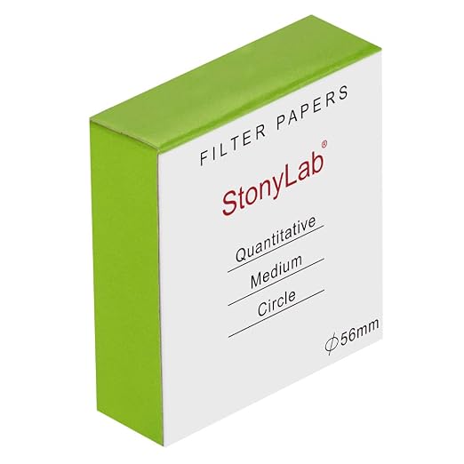 StonyLab Quantitative Filter Paper Circles, 56mm Diameter Cellulose Filter Paper by StonyLabScientific