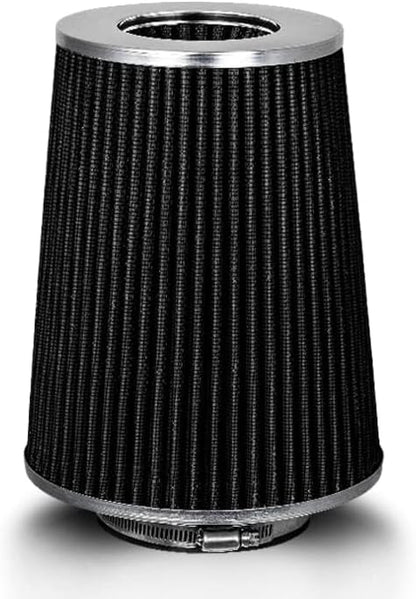 BLACK 3.5" 89 mm Inlet Truck Air Cone Replacement Performance Washable Clamp-On - Image 2